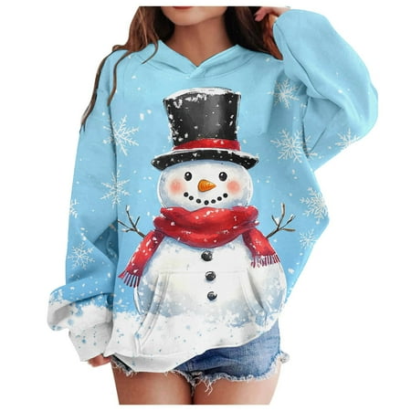 Girls Hoodies Graphic Letter Print Casual Soft Pullovers Long Sleeve Tops for Everyday Wear