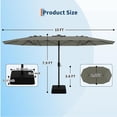 thumbnail image 3 of EastVita 15FT Patio Umbrella with Base Double-Sided Rectangular Outdoor Umbrella Ideal for Backyard Garden Deck Swimming Pool Gray, 3 of 5
