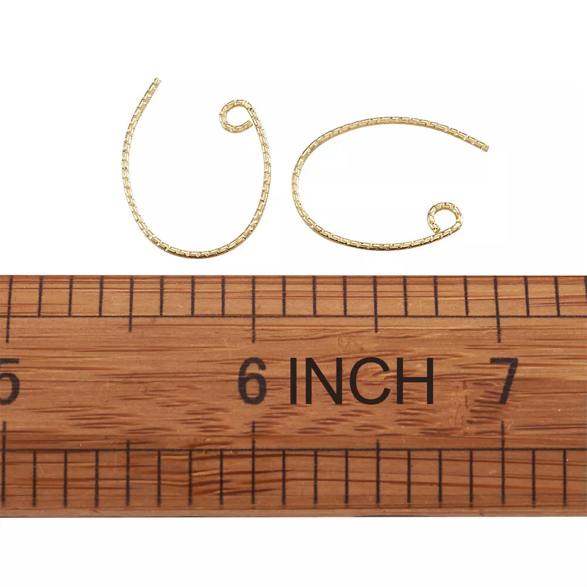 U8MO 100pcs Real 18K Gold Plated Brass Earring Hooks Dangle Earwire Loop 23x16.5mm