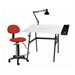 thumbnail image 2 of Martin Berkeley 4-pc Combo Black base w/ White Top, Tray Lamp and Drafting Ht. RED Chair 4-pc Combo, 2 of 2
