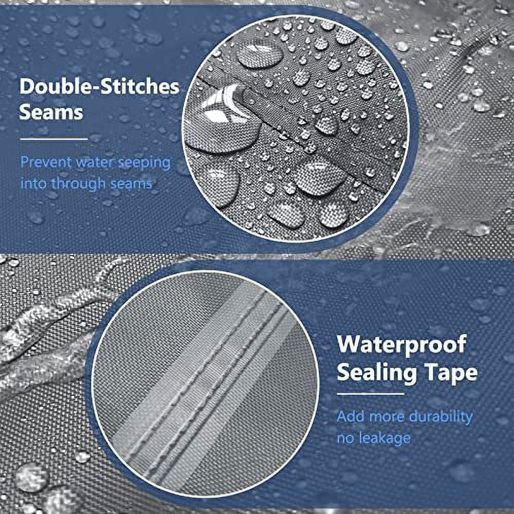 STARTWO Heavy Duty Waterproof 4-Piece Patio Furniture Covers, Windproof Outdoor Chair & Sofa Protector with Buckle Straps for Rattan Sets, Grey