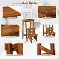 thumbnail image 4 of Costway 3 Tier Folding Step Stool 3-in-1 Rubber Wood Ladder Storage Shelf Coffee, 4 of 10