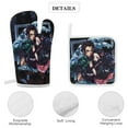 thumbnail image 4 of Demon Slayer 4 Pcs Oven Mitts And Pot Holders Kitchen Oven Glove with Potholders Non-Slip Cooking Gloves for Cooking Baking Grilling, 4 of 7