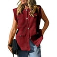 thumbnail image 3 of LANGWYQU Fall Winter Women Sleeveless Casual Knit Cardigan Vest Coat, 3 of 5