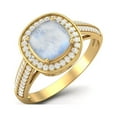 thumbnail image 2 of 1.5 Cts Cushion Moonstone 925 Sterling Silver Gold Vermeil Solitaire Engagement Women Mother's Day Gift Ring, 2 of 3