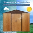 thumbnail image 6 of Miekor Furniture 8ft x 10ft Outdoor Metal Storage Shed with Metal Floor Base,Coffee B5A5355, 6 of 9