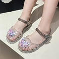 thumbnail image 2 of BOBOGOJP Cute Heart Jellies Shoes For Girls Soft Closed Toe Dress Sandals With Strap Summer Girl Outdoor Casual Pink Silver for 2.5, 2 of 5