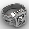 thumbnail image 3 of Mens Diamond Skull Ring Punk Hip Hop Alloyed Plated Jewelry Statement Piece Durable Accessory for Street Style, 3 of 6