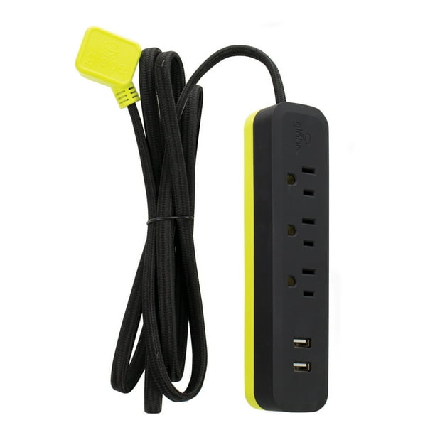 Globe Electric Watt Designer Series 6ft 3Outlet USB Surge Protector Power Strip