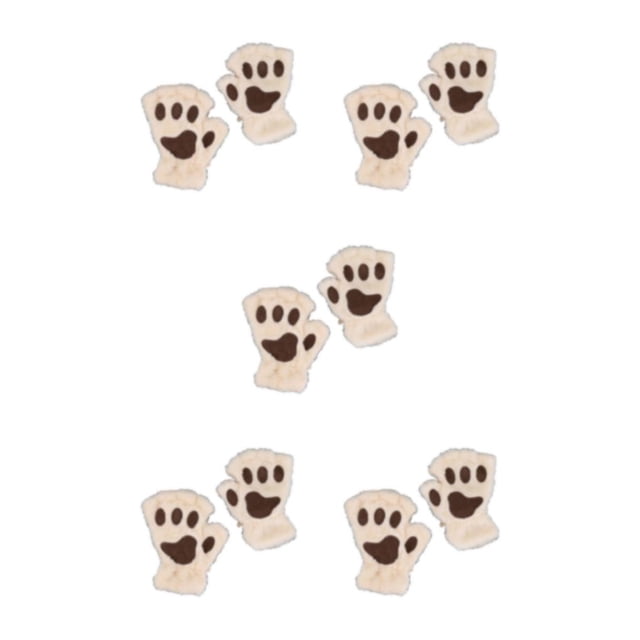 Guardurnaity Guantes sin dedos con garra de oso, suaves y cómodos, para un aspecto moderno, guantes de medio dedo, color beige cálido Type2 NO2