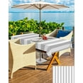 thumbnail image 5 of Grey Striped Outdoor Tablecloth with Umbrella Hole & Zipper, Farmhouse Rectangle Tablecloth 60x120 Inch, Modern Gray White Stripes Patio Table Cover Waterproof Table Cloth for Picnic/Party, 5 of 6