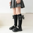 thumbnail image 4 of Godderr 3 Pairs Toddler Girls Cotton Knee High Socks for Kids Spring Fall Bowknot Thigh High Socks Baby Solid Color Compression Socks 3-12 Y, 4 of 8