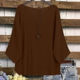 thumbnail image 4 of Neewe Plus Size Tops for Women 3/4 Sleeve Shirts Tunic Tops to Wear with Leggings Loose Fit Summer Fall Clothes, 4 of 8