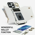 thumbnail image 3 of ShellTech for iPhone 13 Pro Case with Card Holder and Strap - Zipper Pocket,Crossbody Lanyard Strap,Credit Card Holder,Stand Ring,Cute Phone Wallet Case for Women,White, 3 of 10