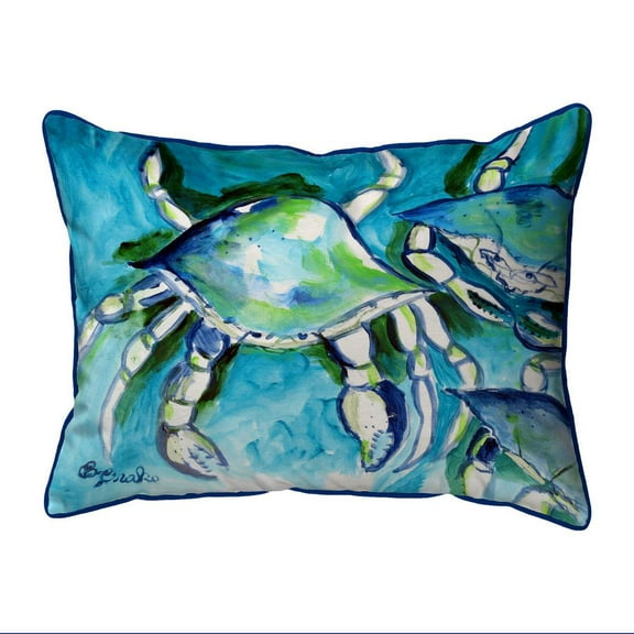 Betsy Drake Interiors White Crabs Small Pillow 11x14