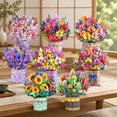 Petal Pack 8 3D Pop Up Flower Bouquet Greeting Cards with Envelopes ...