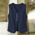 thumbnail image 7 of SwiftWear Women's Linen Blend Button Front Tank Top Vest V-Neck Sleeveless Overshirt with Pockets, Lightweight Summer Outerwear​, 7 of 7