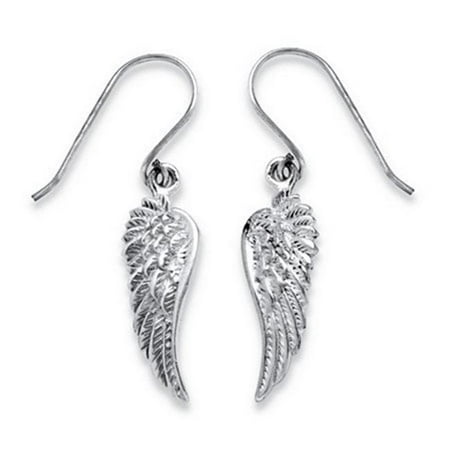 PalmBeach Jewelry 53819 Wing Drop Earrings in Sterling Silver