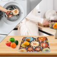 thumbnail image 3 of Yayeee Dish Drying Mat for Kitchen Counter 16" x 18" Microfiber Super Absorbent Coffee Decorative Pad, Blooming Flowers, 3 of 9