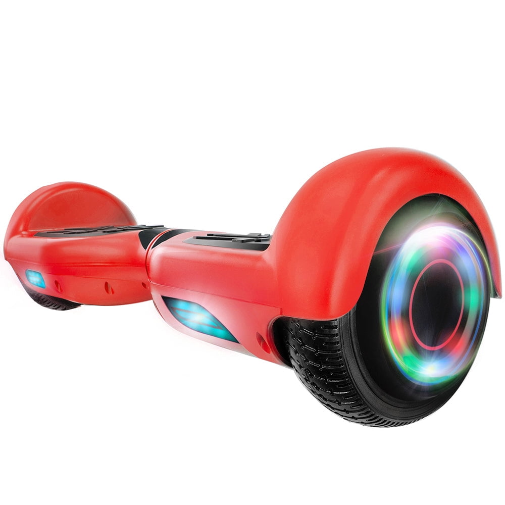 XPRIT HoverBoard with 6.5 Tires Up to 6.4KM Range Bluetooth UL2272 Certified LED Wheels RED