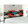 thumbnail image 2 of Psychedelic Headboard, Dark Spiral Puzzle Forms Graffiti Inspiration Grunge Style Street Art Culture, Upholstered Decorative Metal Bed Headboard with Memory Foam, Full Size, Multicolor, by Ambesonne, 2 of 4
