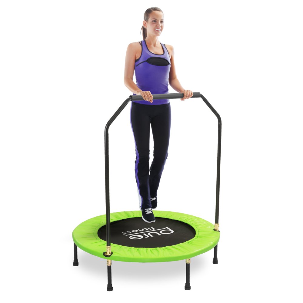 Pure Fun 40Inch Exercise Trampoline, with Handrail, Green Walmart