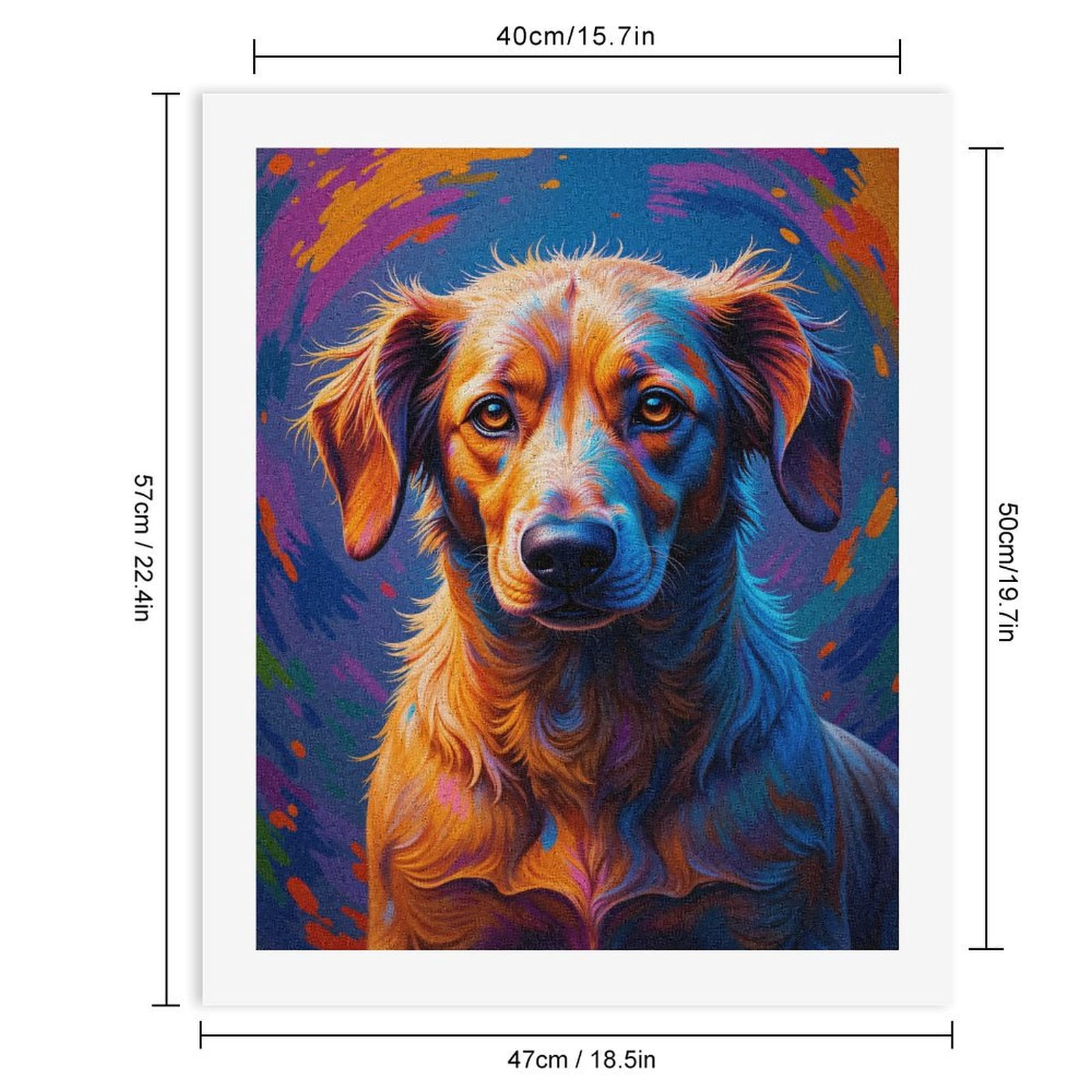 Paint By Numbers Kit for Adults Beginner - DIY Colorful Dog Art Portrait Canvas Painting Kits for Adults, Frameless Paint By Number for Adults for Home Wall Decor 16x20 Inch