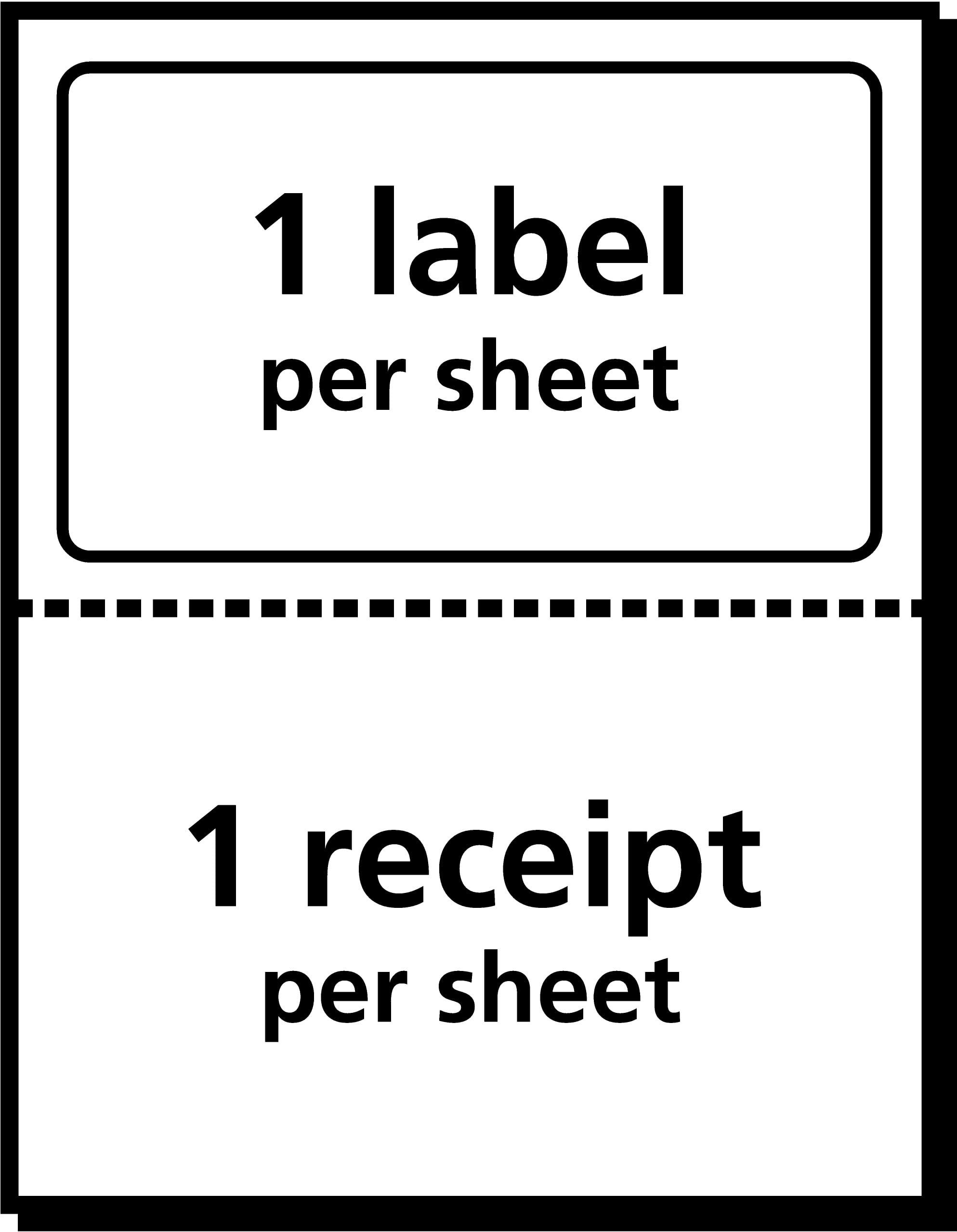 (2 pack) Avery Shipping Labels w/Paper Receipts and TrueBlock Technology for Inkjet Printers 5-1/16 x 7-5/8, Pack of 25 (8127)