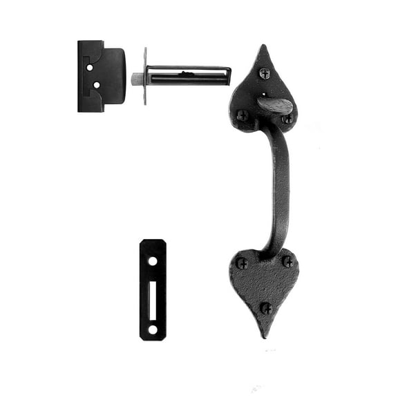 Acorn Manufacturing Ru9i Single Heart Handle Drop Latch Set - Black