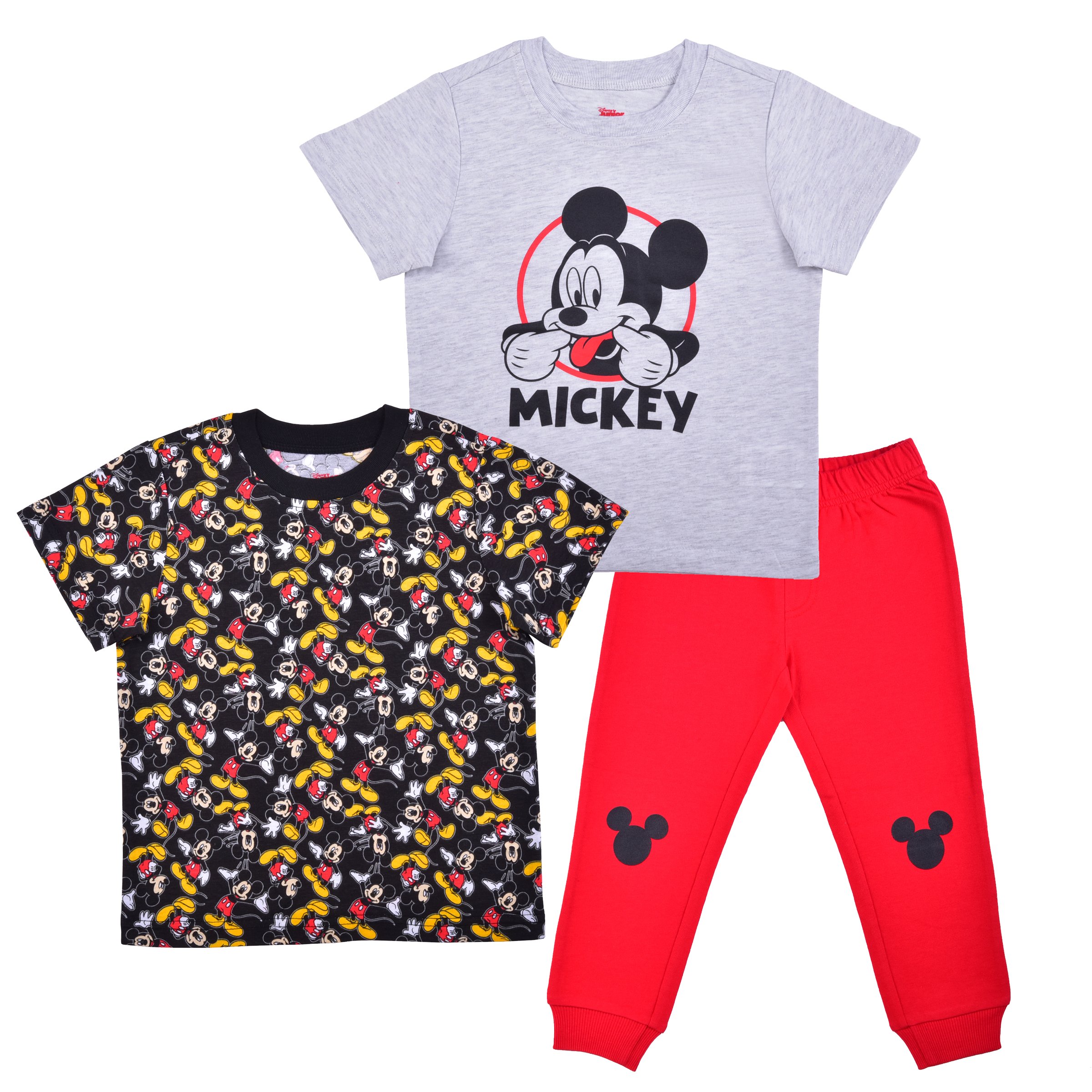 Disney Boy's 3-Piece Mickey Mouse T-Shirt and Jogger Pant Set, Matching Tees and Pants for Toddler - image 2 of 4