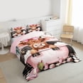 thumbnail image 3 of Feelyou Cute Bowknot Cow Full Size Comforter Sets for Teens, Kawaii Highland Cattle Bedding Comforter Set, Cartoon Animal Reversible Bedding Sets, Microfiber Bedroom Decor, 3 Pieces, 3 of 8