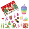 Spring hue Fidget Advent Calendar Pop Toy Pack, 24DAYS Christmas Countdown Calendar Stress Relief Fidget Box Toys Set for Kids Gifts (