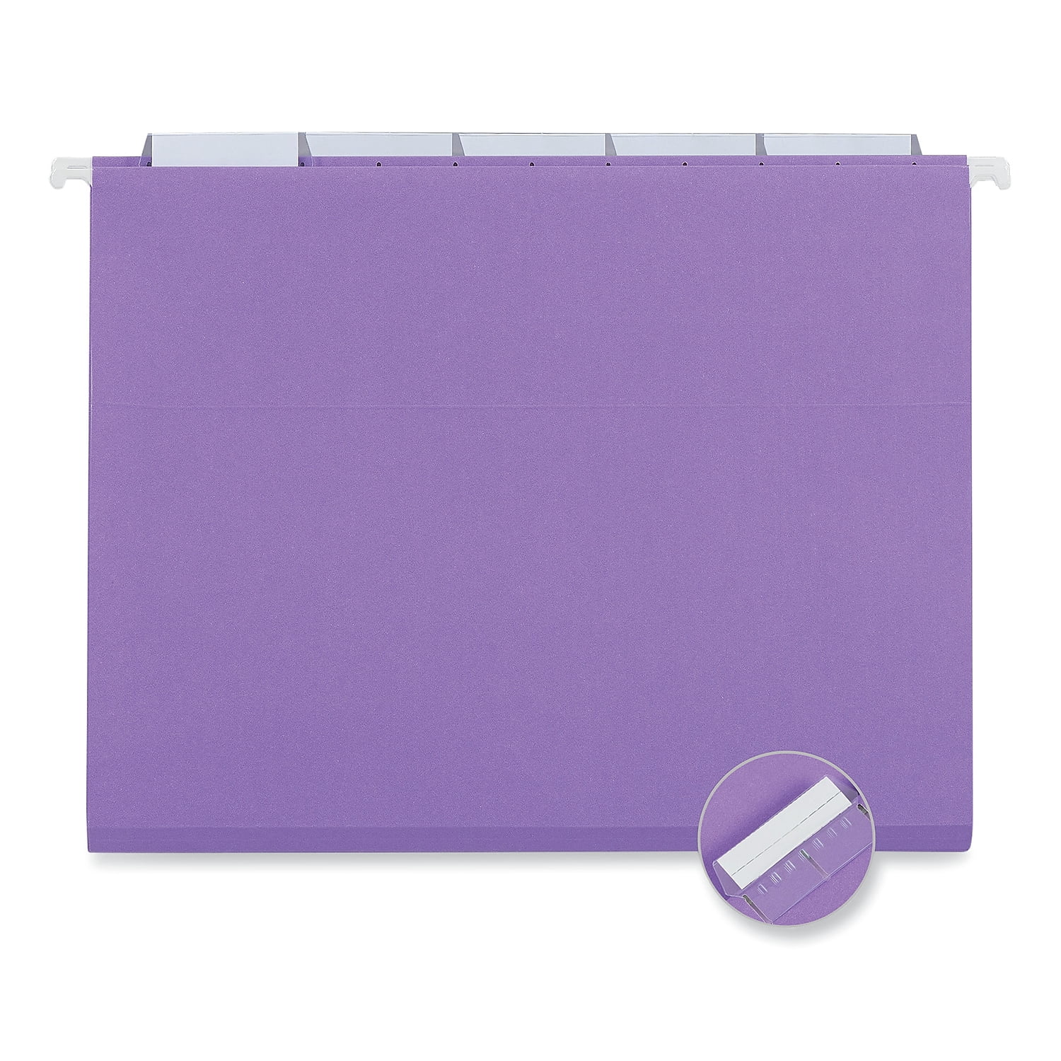 Universal UNV14120EE 1/5-Cut Tab Deluxe Bright Color Hanging File Folders - Letter Size, Violet (25/Box)