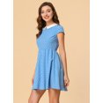 thumbnail image 2 of Disfraz de Halloween Allegra K Vestido Lunares Cuello Peter Pan Azul Claro S, 2 of 4