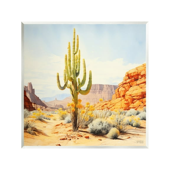 Stupell Industries Desert Canyon Mesa Landscape Painting Unframed Art Print Wall Art, 12 x 12