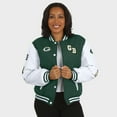 thumbnail image 4 of Women's WEAR by Erin Andrews Green Green Bay Packers Varsity Full-Snap Puffer Jacket, 4 of 6