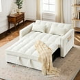 thumbnail image 5 of Lunale 55" Convertible Loveseat Sleeper, Tufted Pull Out Sofa Bed for Living Room, Beige Velvet, 5 of 9