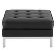 thumbnail image 3 of Modway Loft Tufted Button Faux Leather Upholstered Square Ottoman in Silver Black, 3 of 4