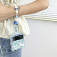 thumbnail image 7 of Haobuy for Samsung Galaxy Z Flip 5 Clear Case with Chain Strap Cute Transparent Shockproof Bumper Cover-Blue, 7 of 7