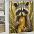 thumbnail image 6 of BCIIG Raccoon Corn Surprise Bathroom Shower Curtain Set with Hooks 36"x72, 6 of 7