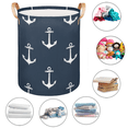 thumbnail image 5 of Qzaxky Nautical Navy Blue Anchor Laundry Basket Organizer Foldable Tall Large Laundry Basket Collapsible Folding Laundry Basket Dirty Clothes Fabric, 5 of 7