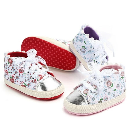 

LYCAQL Baby Shoes Girls Baby Summer Sneakers Cute Little Floral Print Walking Shoes Casual Flat Shoes Tr Shoes (RD1 5.5 )