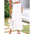 thumbnail image 4 of Women Fall Skirts Business Casual Clothes High Waisted Cocktail Party Wedding Guest Mermaid Maxi Skirt White M, 4 of 9