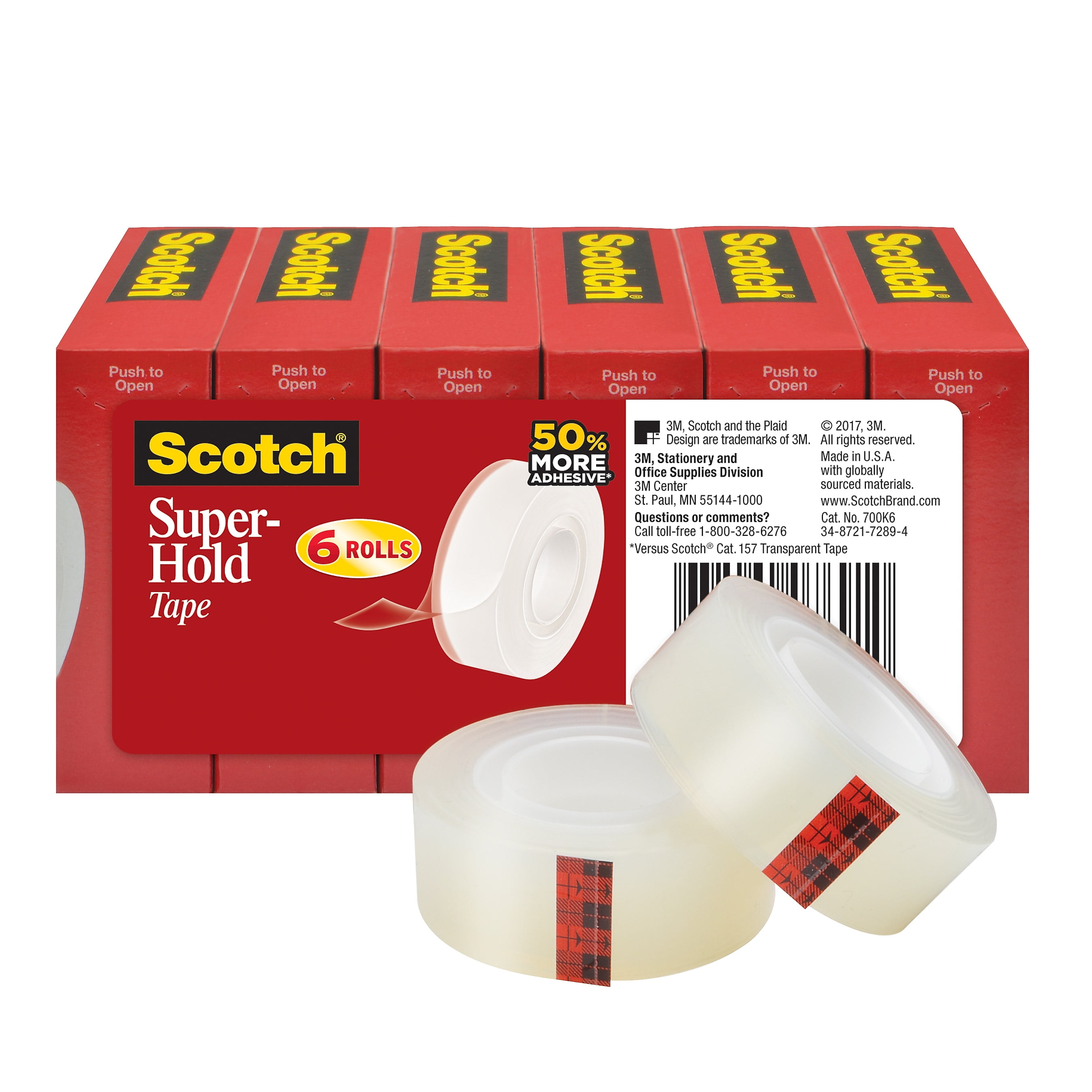 Scotch SuperHold Tape 3/4" x 27.77 yds. 6 Rolls/Pack (700K6) 24364768