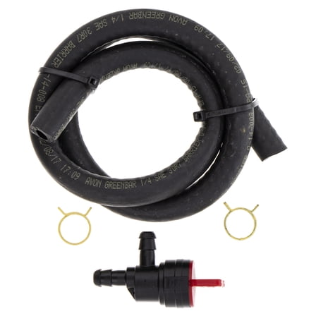 SureFit 1/4" Gas Shut Off 90 Degree Valve Kit w Fuel Line & Clamps 494769 697944