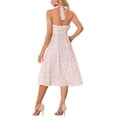 thumbnail image 4 of INSPIRE CHIC Halter Neck Floral Dress for Women's Summer Sundress Sleeveless Lace Up Midi Dress S Pink, 4 of 5