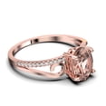 thumbnail image 2 of Gorgeous Art nouvea 1.50 Carat Oval Cut Morganite And Diamond Moissanite Twirled Style Engagement Ring, Wedding Ring in 925 Sterling Silver With 18k Rose Gold Plating Gift For Her Silver, Rose Gold, 2 of 3