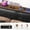 Gray Oak, variant on Homieasy King Size Bed Frame with USB Charging & RGB LED Lights, Upholstered Headboard, Metal Slats, No Box Spring, Easy Assembly,Rustic Brown