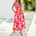 thumbnail image 4 of SAATLERI Dresses for Women Comfortable Spring Maxi Dress Sleeveless Floral Print Pleated Ruffle Loose Long Summer Dresses, 4 of 4