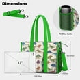 thumbnail image 5 of Teacher Tote Bag,Beige Colorful Dinosaurs Pattern Teacher Utility Tote Bag,Large Work Tote Bags for Women with Multiple Pockets,Top Zipper Closure,13.8x10.6x6.7 Inch, 5 of 5